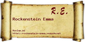 Rockenstein Emma névjegykártya